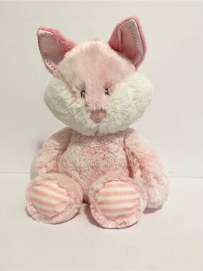 Aurora Baby Pink Fox Stuffed Animal Plush Security Toy Lovey Striped Feet Girl